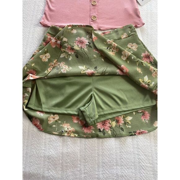 SPEECHLESS Girl’s SIZE 7 Button Front Top and Floral Skirt Set - Picture 4 of 8